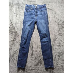 Madewell 10" High Rise Skinny Jeans Women's Size 25 Dark Wash